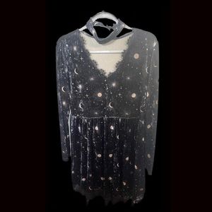 Unique Velvet moon and stars dress